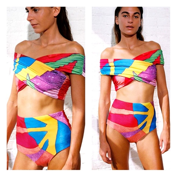 Mara Hoffman SET Lorina Wrap Top & Lydia Bikini Bottom Swimsuit Bikini - M - Picture 4 of 13